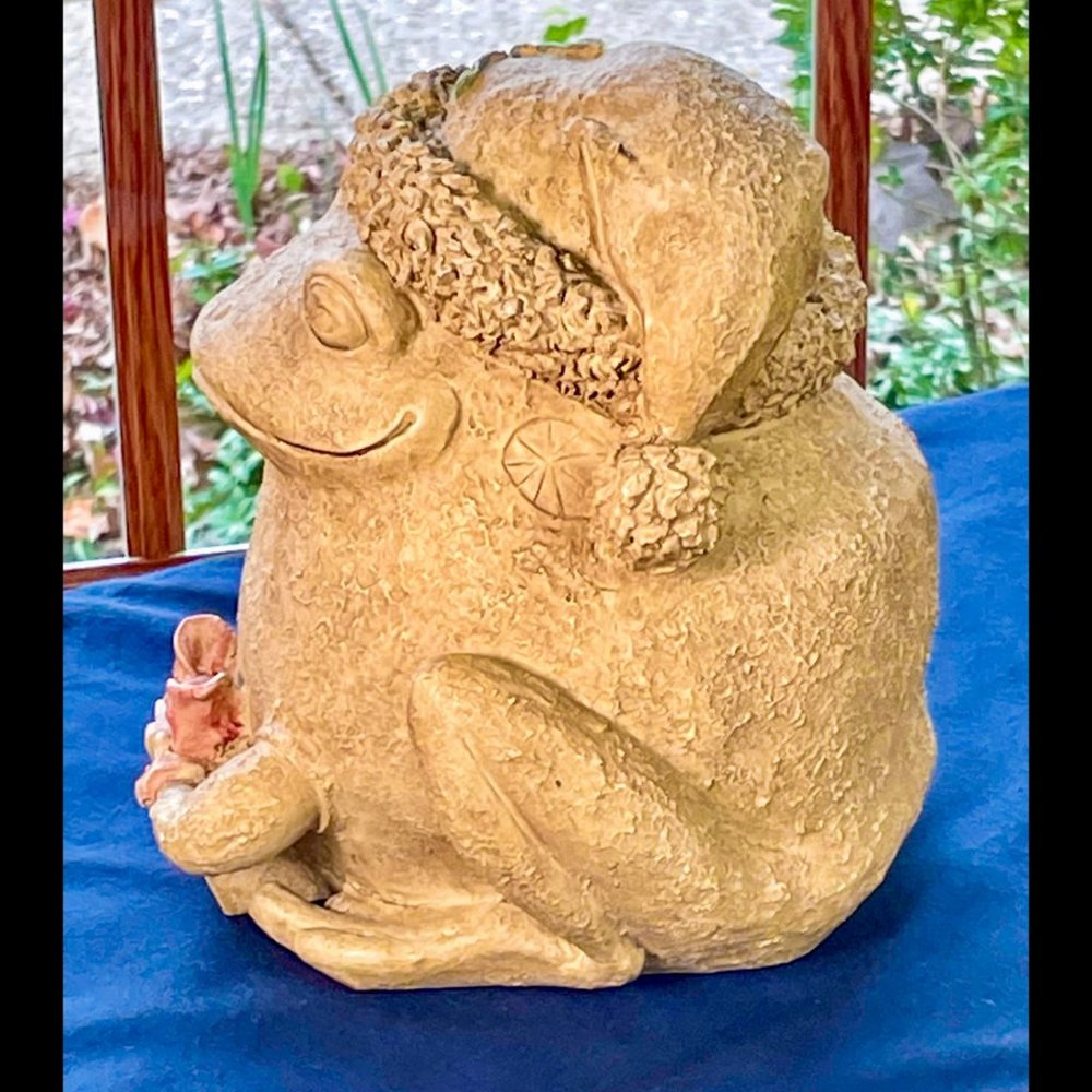 ▪️VTG▪️ARTISAN▪️1980's 1990's OOAK Ceramic Holiday Christmas Frog Home Accent - Picture 5 of 8